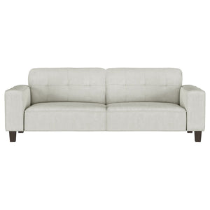 English Elm Slater Faux Leather Manual Reclining Sofa Set with Track Arms for Living Rooms B062S01479