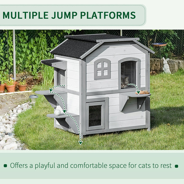 English Elm PawHut Wooden 2-Level Small Animal Habitat for Hamsters Mice Gerbils Guinea Pigs with Ramp and Ventilated Top White W2225P200691