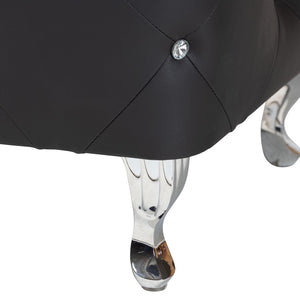 Baxton Studio Baxton Studio Stella Glamorous Crystal Tufted Modern Bench with Chrome Legs for Stylish Interiors Black BBT5119-Black-Bench