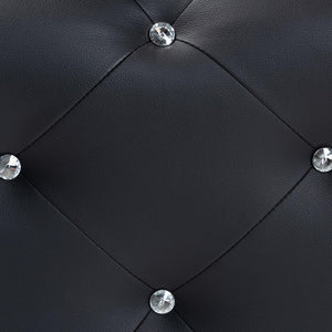 Baxton Studio Baxton Studio Stella Glamorous Crystal Tufted Modern Bench with Chrome Legs for Stylish Interiors Black BBT5119-Black-Bench