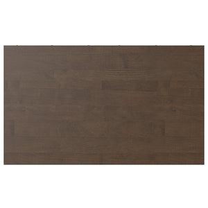 English Elm Banting Bar Cabinet Walnut Brown – Handcrafted Rubberwood & Metal Base, Wine Storage, Stemware Rack B136P362543