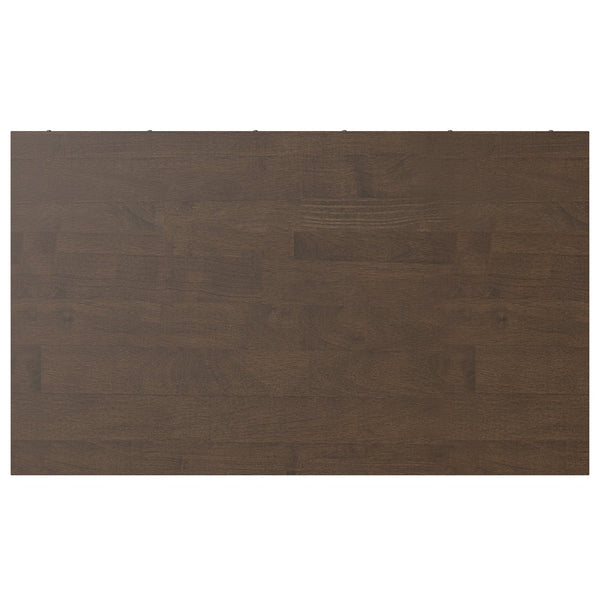 English Elm Banting Bar Cabinet Walnut Brown – Handcrafted Rubberwood & Metal Base, Wine Storage, Stemware Rack B136P362543