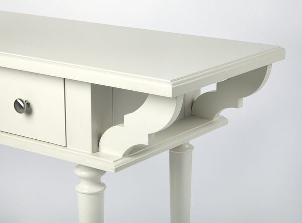 Butler Specialty Talia Spacious Rectangular Wood Console Table With 2 Drawers And Open Shelf For Entryway & Living Room White Rubberwood Solids,Mdf,Silver Finished Hardware 4375288-butler