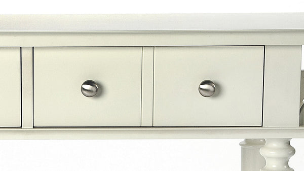 Butler Specialty Talia Spacious Rectangular Wood Console Table With 2 Drawers And Open Shelf For Entryway & Living Room White Rubberwood Solids,Mdf,Silver Finished Hardware 4375288-butler