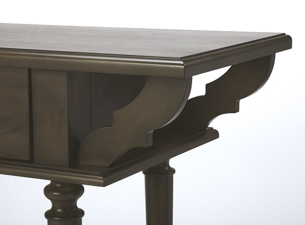 Butler Specialty Talia Spacious Rectangular Wood Console Table With 2 Drawers And Open Shelf For Entryway & Living Room Dark Brown Rubberwood Solids,Ash Veneer,Mdf,Antique Brass Finished Steel Hardware 4375403-butler