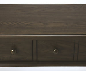 Butler Specialty Talia Spacious Rectangular Wood Console Table With 2 Drawers And Open Shelf For Entryway & Living Room Dark Brown Rubberwood Solids,Ash Veneer,Mdf,Antique Brass Finished Steel Hardware 4375403-butler