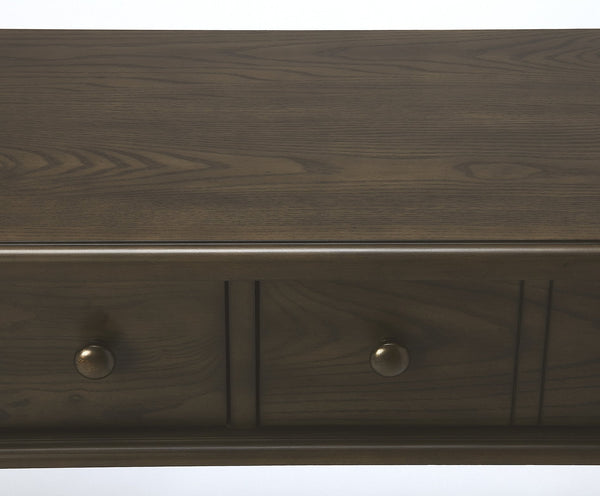 Butler Specialty Talia Spacious Rectangular Wood Console Table With 2 Drawers And Open Shelf For Entryway & Living Room Dark Brown Rubberwood Solids,Ash Veneer,Mdf,Antique Brass Finished Steel Hardware 4375403-butler