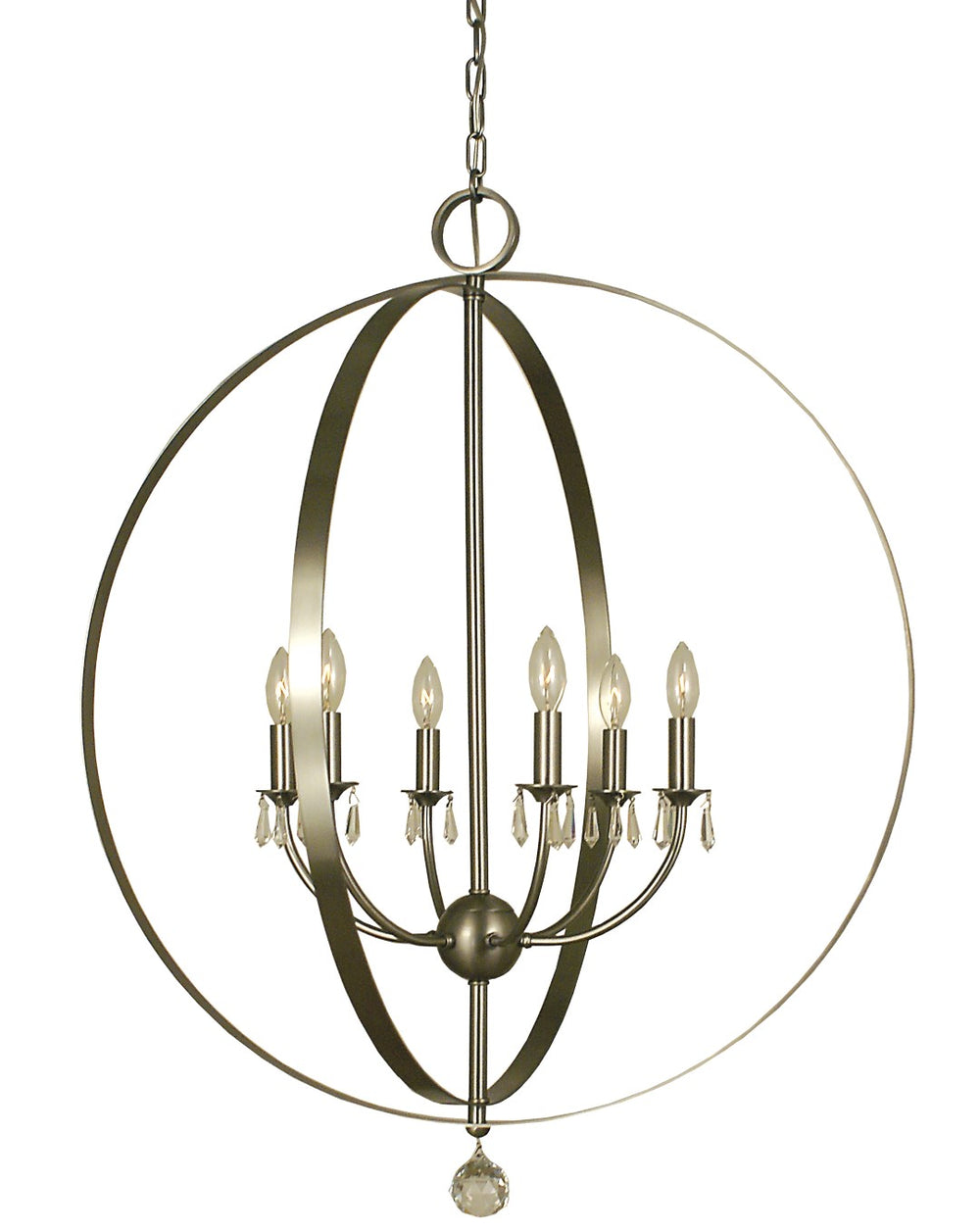 Framburg 6-light Floating Ring Foyer Chandelier - Unique Configurations, Made In The Usa For Elegant Spaces Brushed Nickel Metal 4376 Bn