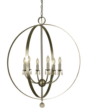 Framburg 6-light Floating Ring Foyer Chandelier - Unique Configurations, Made In The Usa For Elegant Spaces Brushed Nickel Metal 4376 Bn