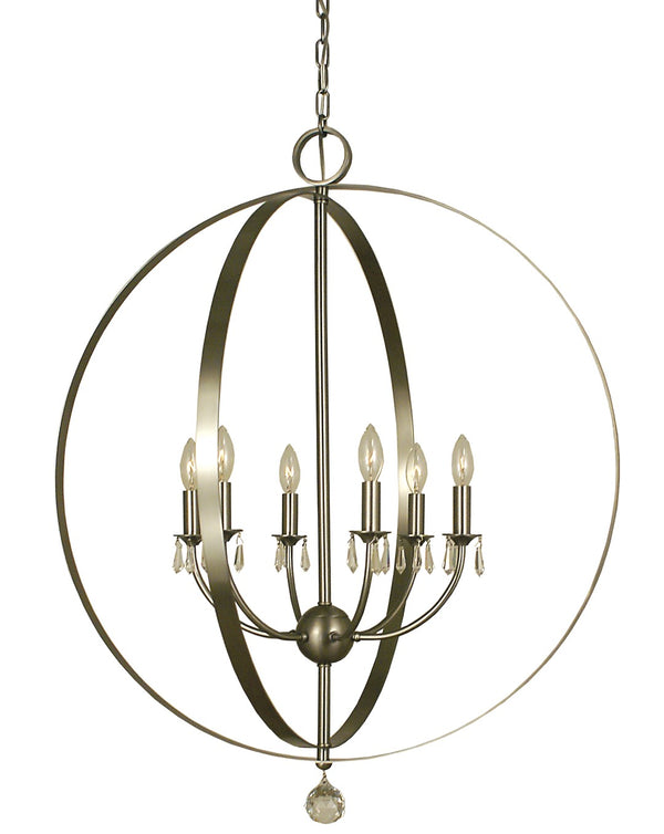Framburg 6-light Floating Ring Foyer Chandelier - Unique Configurations, Made In The Usa For Elegant Spaces Brushed Nickel Metal 4376 Bn