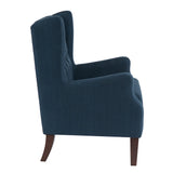 Madison Park Maxwell Transitional Button Tufted Wing Chair MP100-0017 Navy