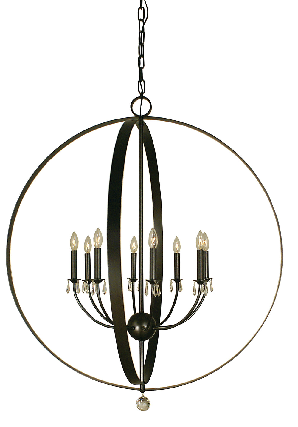 Framburg 8-light Modern Floating Ring Foyer Chandelier – Stunning Usa-made Design For Elegant Spaces Mahogany Bronze Metal 4378 Mb