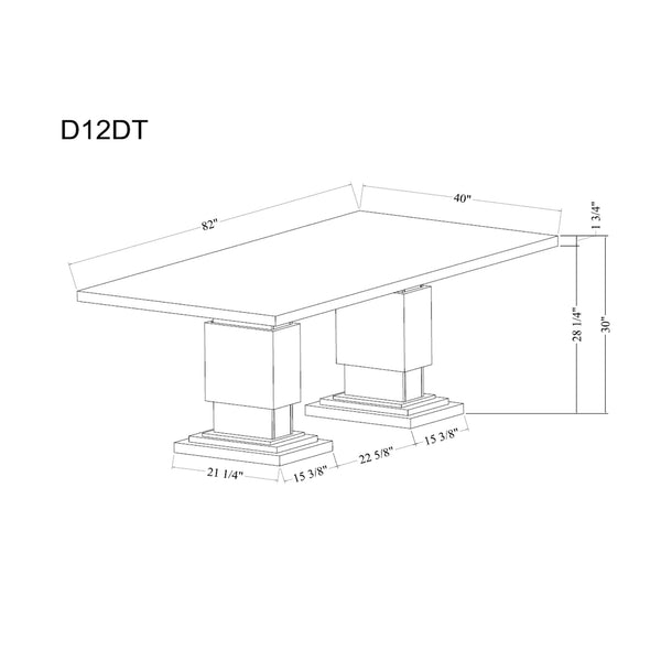 English Elm STACEY Beige Dining Table with Faux Marble Top, Solid Wood Pedestal Base & Accented Legs — Contemporary Elegance B201S00327