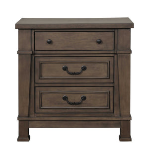 English Elm Transitional Dark Walnut Nightstand with Usb Charging Dovetail Drawers Bedroom B2741P435887