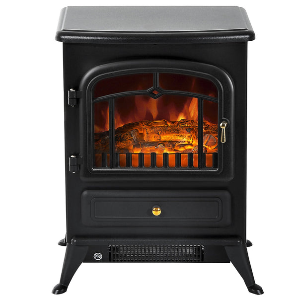 English Elm Homcom 22" Electric Fireplace Heater With Realistic Led Flames, Two Heat Settings & Safety Features W2225P249852