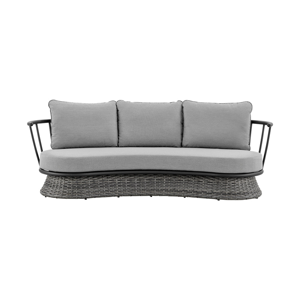 English Elm Novante Stylish Wicker And Aluminum Outdoor Sofa - Weather-Resistant, Plush Comfort For Patios B2736P354324