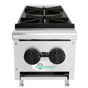 English Elm 60,000 Btu Dual Burner Commercial Gas Hot Plate for Catering and Food Truck Use W3629P462152
