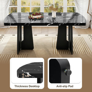 English Elm 6 Piece Dining Set with Rectangular Solid Wood Table, Upholstered Chairs & Bench, Rustic Charm, Easy Assembly, Seats 6 Black+ Gray N752S000011B