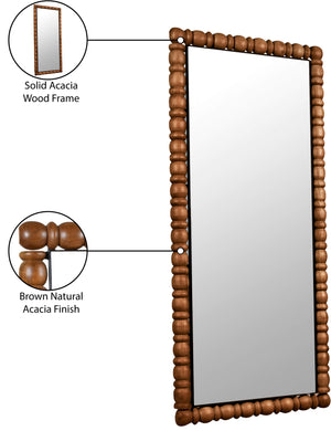 Aubrey Brown Mirror 437Brown-65M Meridian Furniture
