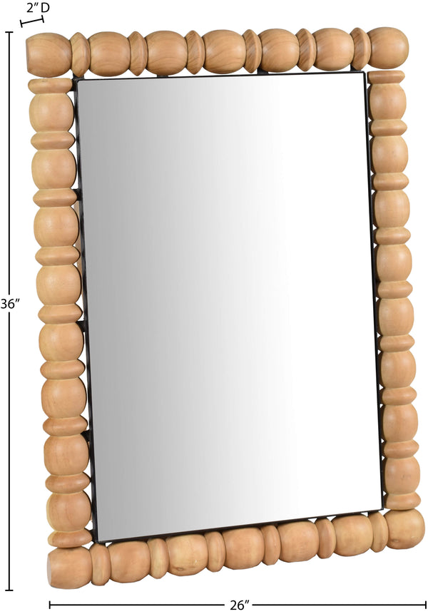 Aubrey Bleached Natural Oak Mirror 437Oak-36M Meridian Furniture