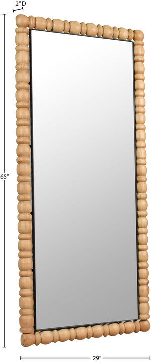 Aubrey Bleached Natural Oak Mirror 437Oak-65M Meridian Furniture