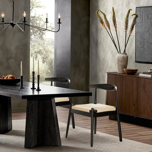 English Elm Weave Dining Chairs Set Of 2 - Mid-Century Modern Oak Frame With Handwoven Seat For Stylish Spaces T3623P371947-GIGA