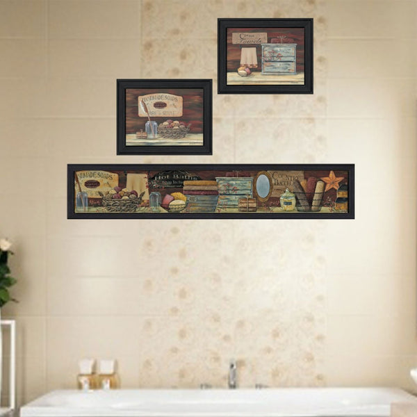 English Elm "country Bath Ii Pam Britton Botanical Wall Art Black Framed Print for or Bedroom B06786759
