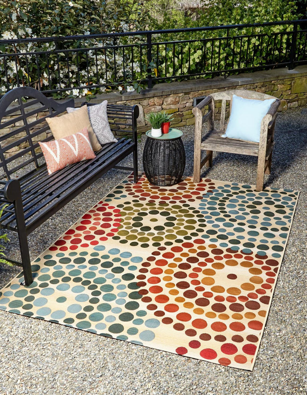 Unique Loom Outdoor Modern Spark Machine Made Geometric Rug Beige, Burgundy/Green/Light Blue/Red/Olive/Orange/Gold 8' 0" x 11' 4"
