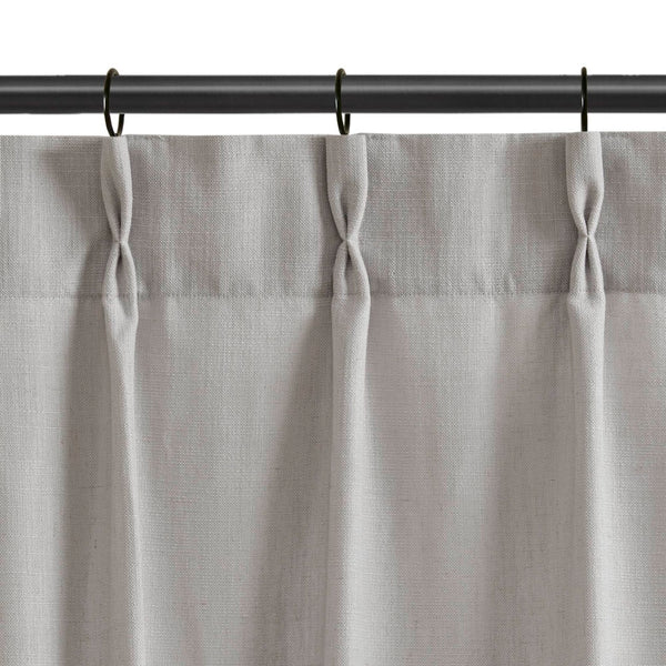 English Elm 2-piece Pinch Pleat Poly Linen Curtain Panels Tailored Formal Drape for Any Room Grey B035P482986
