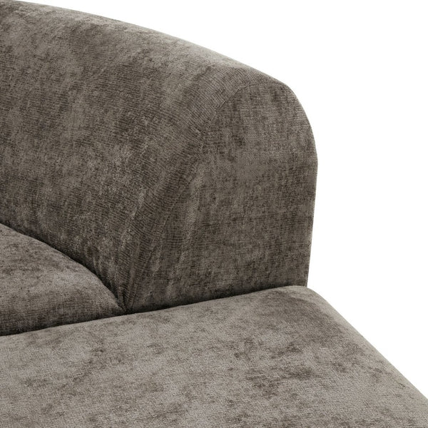 English Elm 111" Curved Sectional Sofa Set Plush Lamb Wool Upholstery Deep Seat Ottoman Lounge Dark Brown N767P371305D