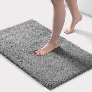 English Elm 1PC Plush 24x72 Bath Rug for Tub & Bathroom Floor - Ultra-Absorbent Polyester, Non-Slip Backing Grey 6.2 L x 24.8 W x 10.63 H B035P341132