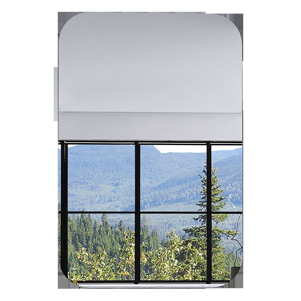 Homeroots Modern Curved Corner Wall Mirror  Glass 438327