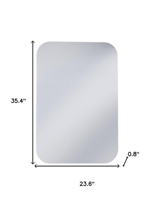 HomeRoots 35" Modern Frameless Bathroom Vanity Mirror - Sleek Design for Bright Spaces & Easy Installation 438327