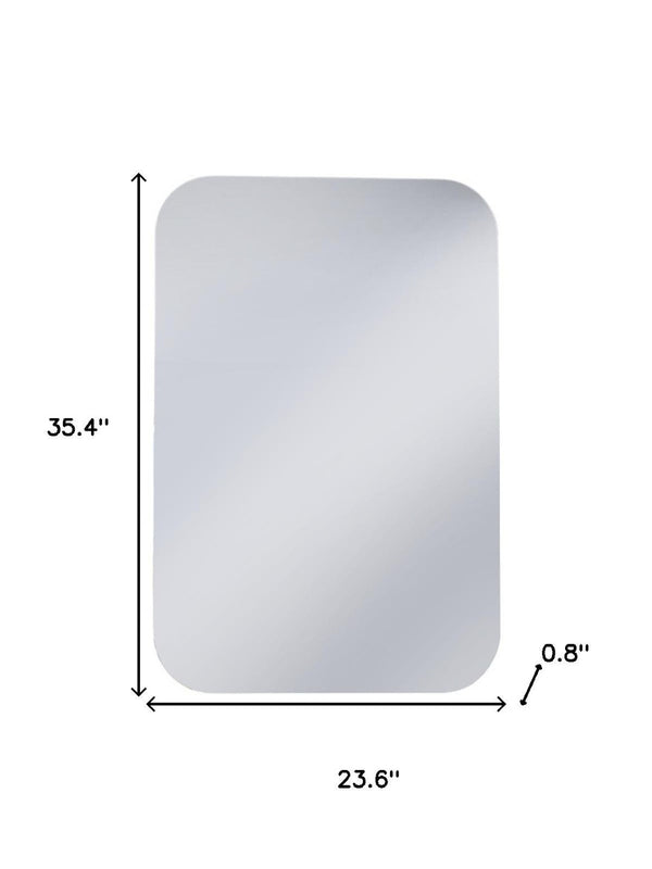 HomeRoots 35" Modern Frameless Bathroom Vanity Mirror - Sleek Design for Bright Spaces & Easy Installation 438327