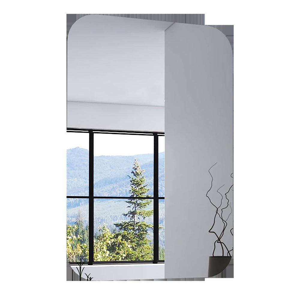Homeroots Modern Curved Corner Wall Mirror  Glass 438327