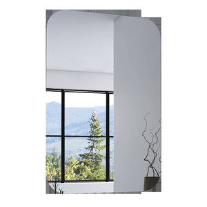 Homeroots Modern Curved Corner Wall Mirror  Glass 438327