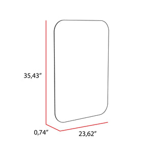Homeroots Modern Curved Corner Wall Mirror  Glass 438327