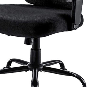 HomeRoots Black Adjustable Swivel Rolling Executive Office Chair - Durable, Breathable, Ergonomic Comfort! 438334
