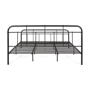 English Elm Queen Iron Platform Bed Pipe Style Frame No Box Spring Needed Industrial Loft Bedroom 64072.00FBLK-K