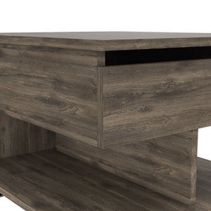 English Elm Portland Lift Top Coffee Table with Rolling Casters, Hidden Storage Compartment & Open Shelf Design Brown 27 L x 26 W x 5 H B128P148792
