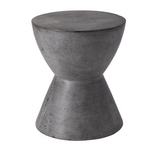 Sunpan Logan Sculptural Round End Table – Contemporary Concrete Design for Urban Living Spaces Grey