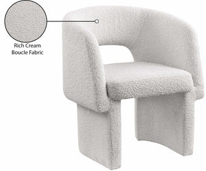 Emmet Cream Boucle Fabric Dining Chair / Accent Chair 438Cream-C Meridian Furniture