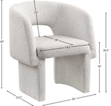 Emmet Cream Boucle Fabric Dining Chair / Accent Chair 438Cream-C Meridian Furniture