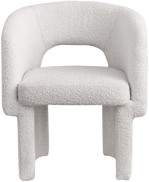 Emmet Cream Boucle Fabric Dining Chair / Accent Chair 438Cream-C Meridian Furniture