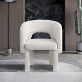 Emmet Cream Boucle Fabric Dining Chair / Accent Chair 438Cream-C Meridian Furniture