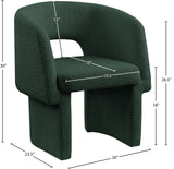 Emmet Green Boucle Fabric Dining Chair / Accent Chair 438Green-C Meridian Furniture