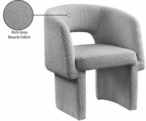 Emmet Grey Boucle Fabric Dining Chair / Accent Chair 438Grey-C Meridian Furniture