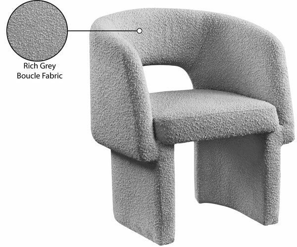 Emmet Grey Boucle Fabric Dining Chair / Accent Chair 438Grey-C Meridian Furniture