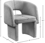 Emmet Grey Boucle Fabric Dining Chair / Accent Chair 438Grey-C Meridian Furniture