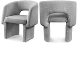 Emmet Grey Boucle Fabric Dining Chair / Accent Chair 438Grey-C Meridian Furniture